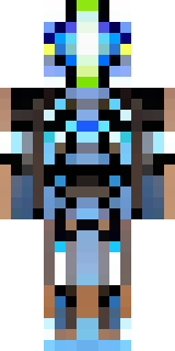 a chrome android with glowing blue eyes and exposed joints