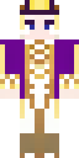a young king in an ermine-trimmed purple cloak and gold crown