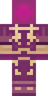 a nether hunter in crimson hide with glowing gold trim