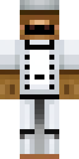 a cheerful chef in a white coat and tall hat with a wooden spoon