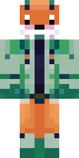 an anthropomorphic fox in a green explorer jacket