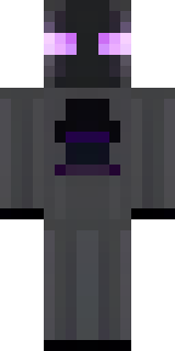 an enderman-inspired figure, tall and black with purple eyes