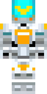 a mecha pilot in a white flight suit with a segmented helmet