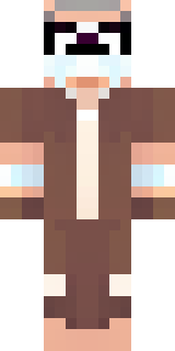 a friendly villager librarian in brown robes with glasses