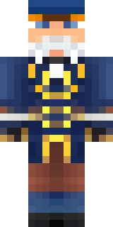 an airship captain in a navy coat with copper gadgets