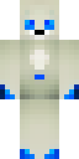 a snow fox spirit in white fur with blue markings
