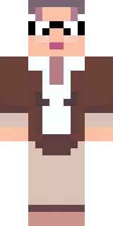 a friendly villager librarian in brown robes with glasses