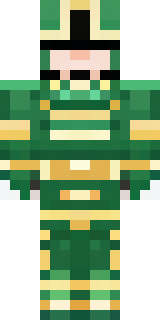 a jade samurai in green and gold ceremonial armor