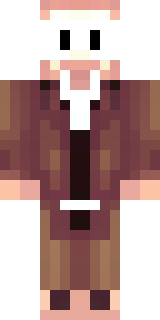 a friendly villager librarian in brown robes with glasses
