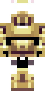 a piglin brute in gold armor with a snout and tusks