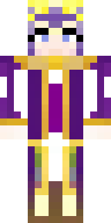 a young king in an ermine-trimmed purple cloak and gold crown