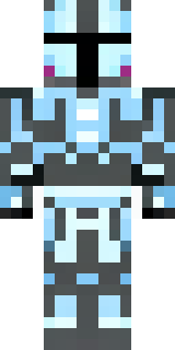 a frost knight in ice-blue armor rimed with snow