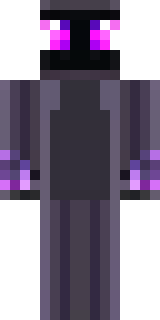 an enderman-inspired figure, tall and black with purple eyes