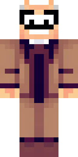 a friendly villager librarian in brown robes with glasses