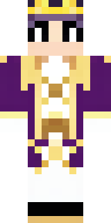 a young king in an ermine-trimmed purple cloak and gold crown