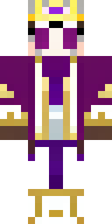 a young king in an ermine-trimmed purple cloak and gold crown