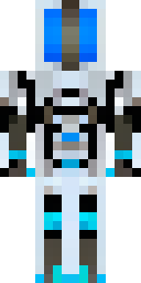 a chrome android with glowing blue eyes and exposed joints