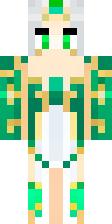 a queen in a flowing emerald gown with a silver tiara
