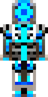 a chrome android with glowing blue eyes and exposed joints