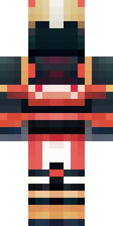 a samurai in red lacquered armor with a horned helmet