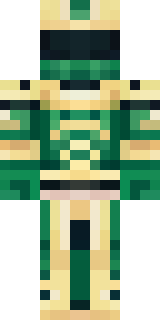 a jade samurai in green and gold ceremonial armor