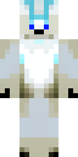 a snow fox spirit in white fur with blue markings