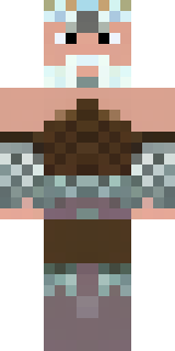 a frost viking in white furs and a horned helm