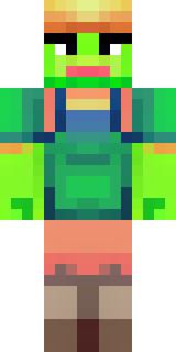 a farmer villager in a straw hat with a green apron