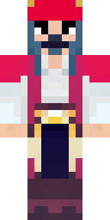 a pirate captain in a long red coat and tricorn hat
