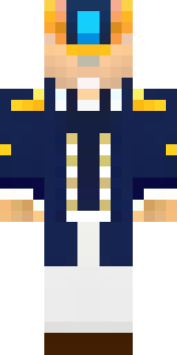 an airship captain in a navy coat with copper gadgets