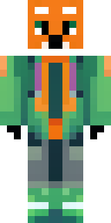 an anthropomorphic fox in a green explorer jacket