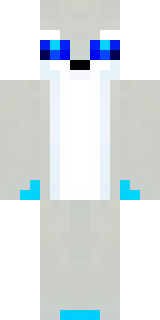 a snow fox spirit in white fur with blue markings