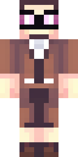 a friendly villager librarian in brown robes with glasses
