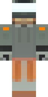 a battle-worn pilot in orange plating with scorch marks