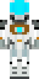 a mecha pilot in a white flight suit with a segmented helmet