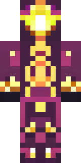 a nether hunter in crimson hide with glowing gold trim