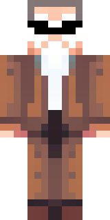 a friendly villager librarian in brown robes with glasses