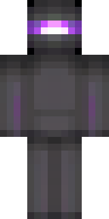 an enderman-inspired figure, tall and black with purple eyes