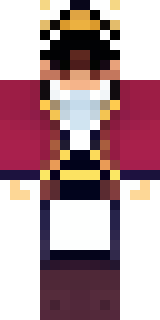 a pirate captain in a long red coat and tricorn hat