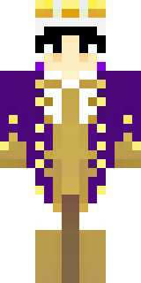 a young king in an ermine-trimmed purple cloak and gold crown