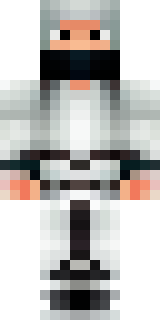 a white-clad ninja with silver throwing stars and a hood
