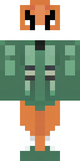 an anthropomorphic fox in a green explorer jacket