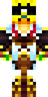 a golden pirate with an eyepatch and a parrot on the shoulder