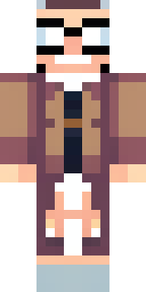 a friendly villager librarian in brown robes with glasses