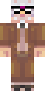a friendly villager librarian in brown robes with glasses