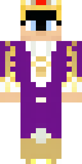 a young king in an ermine-trimmed purple cloak and gold crown