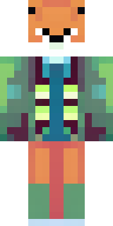 an anthropomorphic fox in a green explorer jacket
