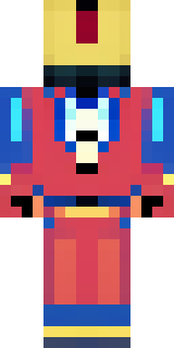 a masked hero in a sleek red and blue suit with a chest emblem