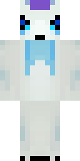 a snow fox spirit in white fur with blue markings