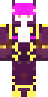 a nether hunter in crimson hide with glowing gold trim